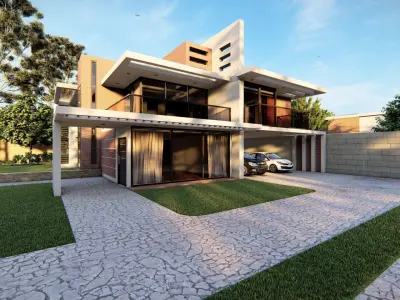 Casa Scene-villa-modern house 3D model 81