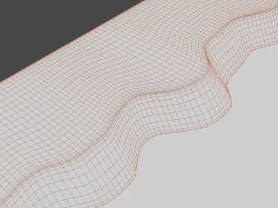 Floor mirror in a frame of elm sleb for interior 3D model