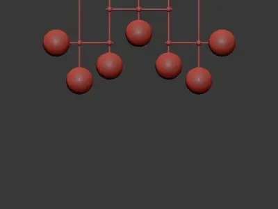 Linear set of balls 3D model