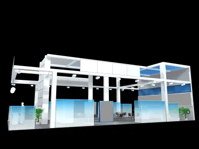 exhibition stall design  3 side open Low-poly 3D model 3D model