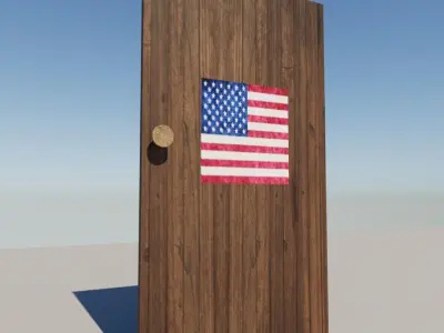 United States door Low-poly 3D model