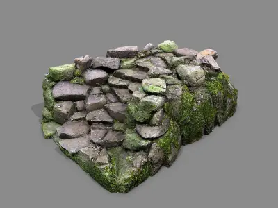 Mossy Rock Stairs Low-poly 3D model purchase