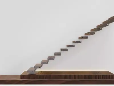 Stairs Set 04 - Stairs with 4 diferent designs Low-poly 3D model