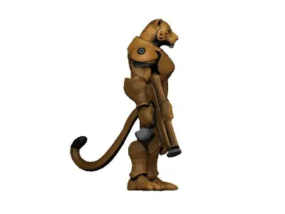 Leopard Cyborg Low-poly 3D model