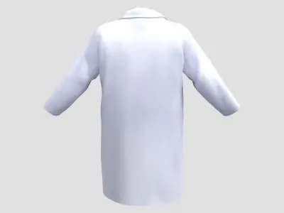 Mens Medical Scrub Top with Lab Coat Outfit Low-poly 3D model