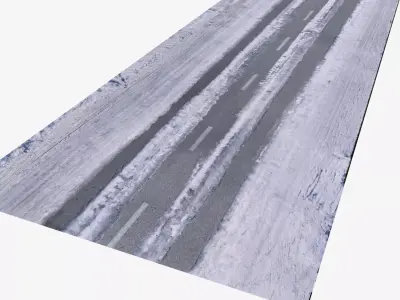 Snow Road BPR Texture Low-poly 3D model