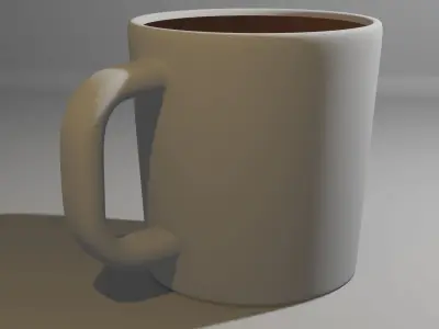 Ceramic Coffee Cup Low-poly 3D model