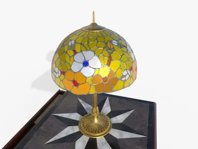 Ornate Star Table with Lamp STELLARIS 3D model