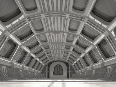 Modular scifi spaceship interior Low-poly 3D model