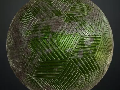 Dirt Green Metal Plate Rusted PBR Seamless Texture