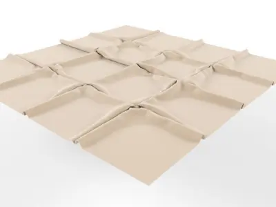 Folded rugs - carpets 3D model