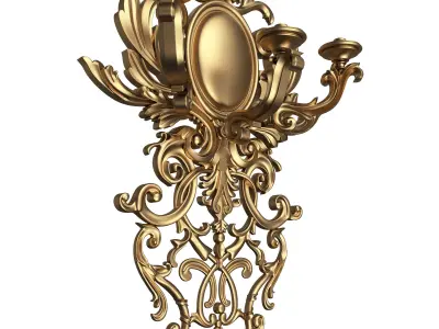 Classic Wall Chandelier 04 Low-poly 3D model