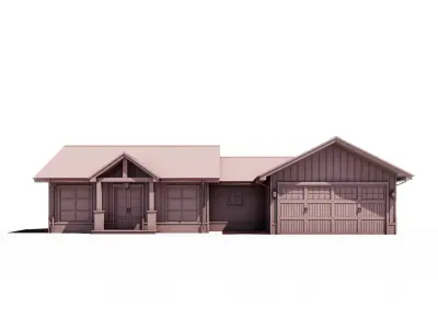Build023 farmhouse house plans 3D model