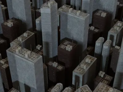 Skyscrapers city - city 3D model