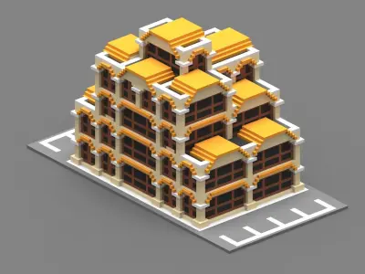 House Voxel - 28 Low-poly 3D model
