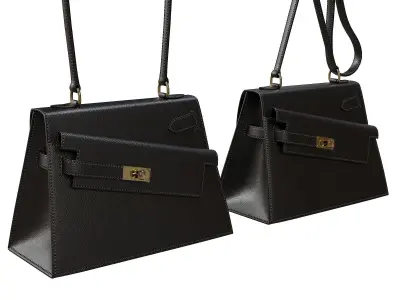 Hermes Kelly Sellier en Desordre Black Low-poly 3D model