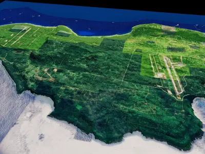 Tinian Island full 3d model terrain Low-poly 3D model