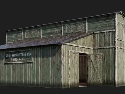 53-54-55-56 - Farm Buildings 4K PBR GameReady Low-poly 3D model