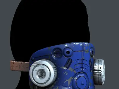 Gas mask helmet 3d model scifi Low-poly  Low-poly 3D model 496