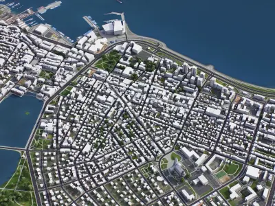 Reykjavik - 3D City Model Low-poly 3D model