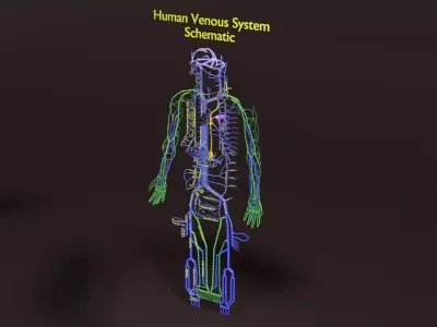 Human venous system schematic 3D 3D model