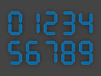 FONT-102 LED Seven Segment Low-poly 3D model