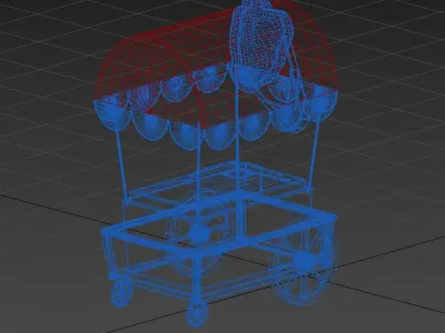 Ice Cream Cart  Low-poly 3D model