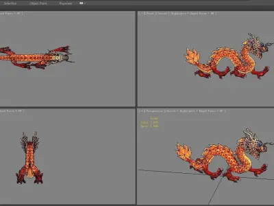 Chinese dragon lantern Low-poly 3D model