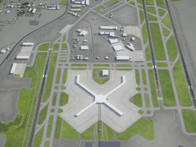 Pittsburgh Airport Low-poly 3D model