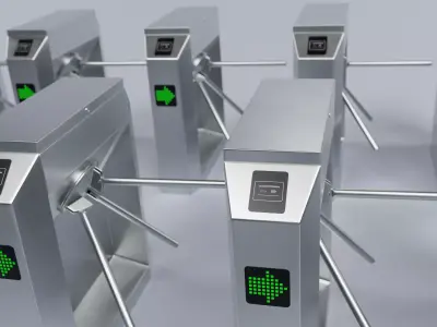 -Rotary Barrier Gate Rigged- 3D model