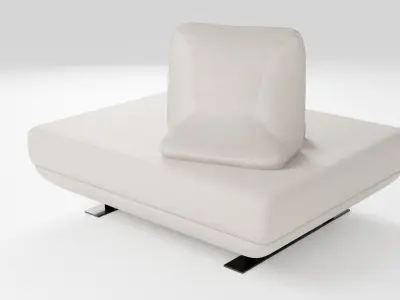 Italian style sofa in light colors with double-sided pillows 3D model