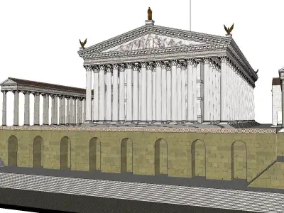 Architecture-Religion-God-Culture-Temple-090 greek temple 3D model