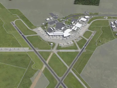 Buenos Aires - Ezeiza Airport - EZE Low-poly 3D model