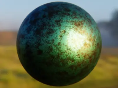 Realistic Green Oxidized Bronze - Procedural Shader Texture