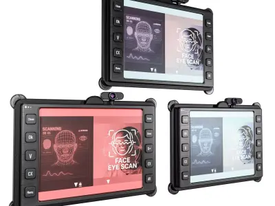 Biometric Fingerprint and Facial Recognition Device Low-poly 3D model