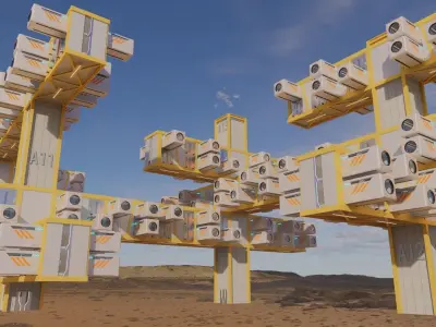 Sci-fi Public Housing 002 3D model