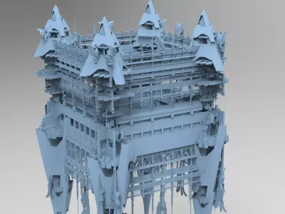 Dark Fire Drake Cathedral Tower Arena Tower 2 3D model