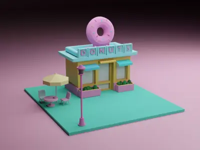 Donut shop Free 3D model