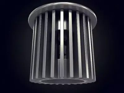 Modern Silver Ceiling Light 3D model