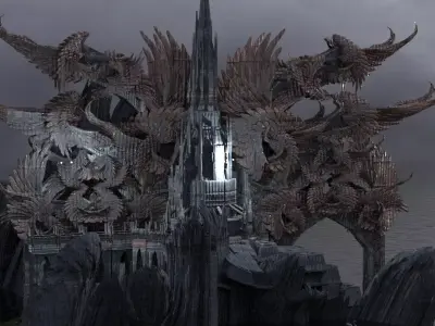 Steampunk Angel arch Grand City Gate 3  3D model