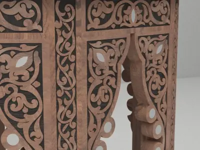  Damascene Arabesque Antique Table 3D model