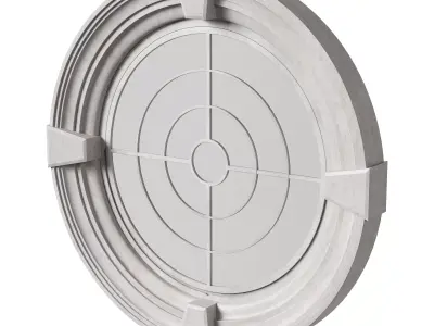 Classic Marble Circular Window 2 3D model