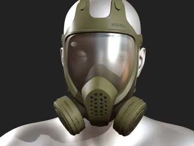 Gas mask helmet scifi futuristic military combat  Low-poly 3D model