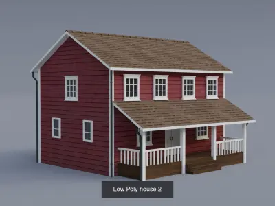 20 Low-poly Houses Collection 3D Model Pack