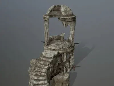 old temple  Low-poly 3D model