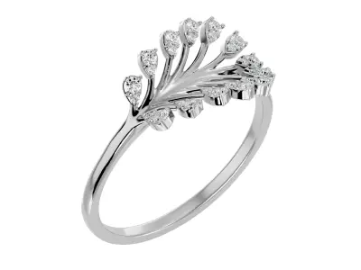 Light Minimalist Diamond Ring 3D print model 35