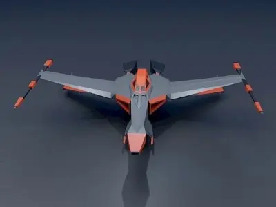 Areos lowpoly spaceship concept Low-poly 3D model