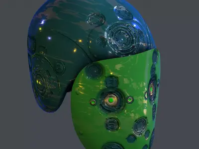 Gas mask helmet scifi character game space Low-poly Low-poly 3D model purchase