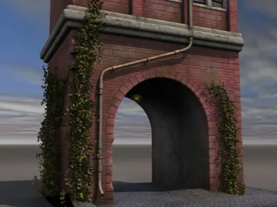 Victorian house with a gate 3D model