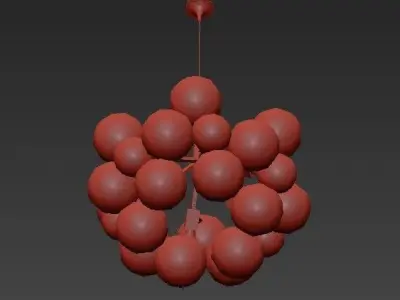 BUBBLES A chandelier with balls hanging from it 3D model